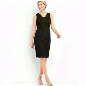 RSVP by Talbots Black Lace Sheath Cocktail Dress